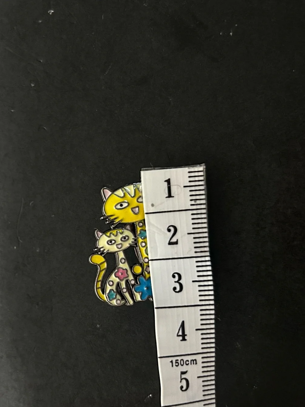 Vintage Yellow Floral Cat Enamel Pin/Brooch - Pets Cat Accessory